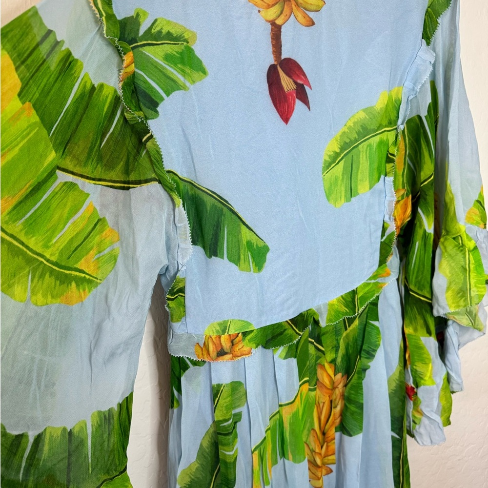 FARM Rio Fresh Bananas Maxi Dress with Green Tropical Leaf Print - Picture 6 of 9